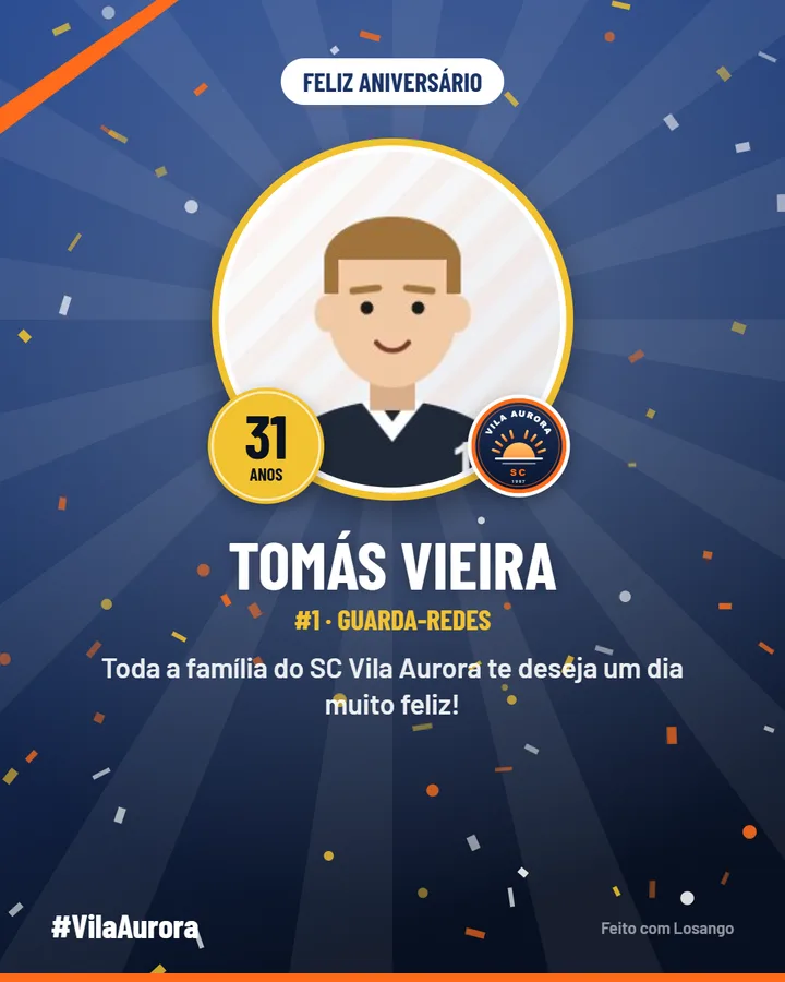 Cartaz de aniversário de um atleta